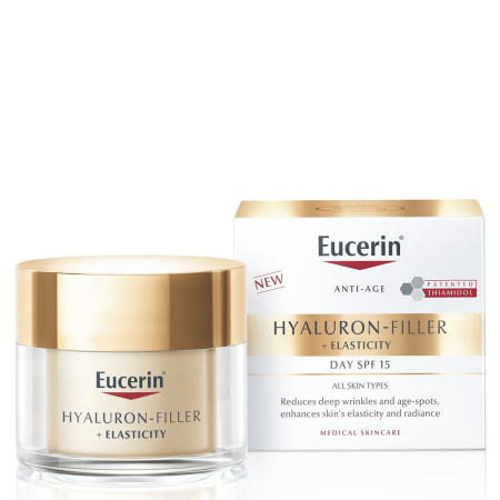 Eucerin Hyaluron-Filler+Elasticity Day Cream SPF15 50ml , Eucerin , 	 #Eucerin , #Hyaluron, #Filler, #Elasticity ,#DayCream ,#SPF, #skincare ,#บำรุงผิวหน้า, #ป้องกันแสงแดด